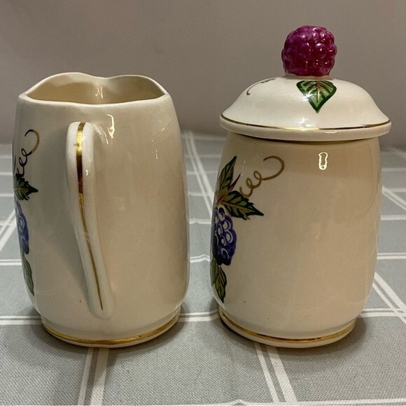 Vintage Knotts Berry Farm Syrup & Jam Sugar & Creamer Fruit Kitchen Dining - Picture 4 of 8